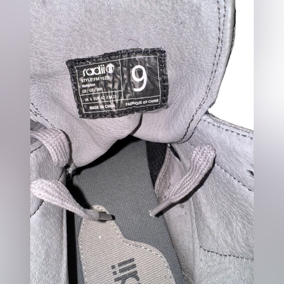 RADII GRAY canvas chukka sneakers men’s high top boots shoes size 9 - Picture 12 of 13